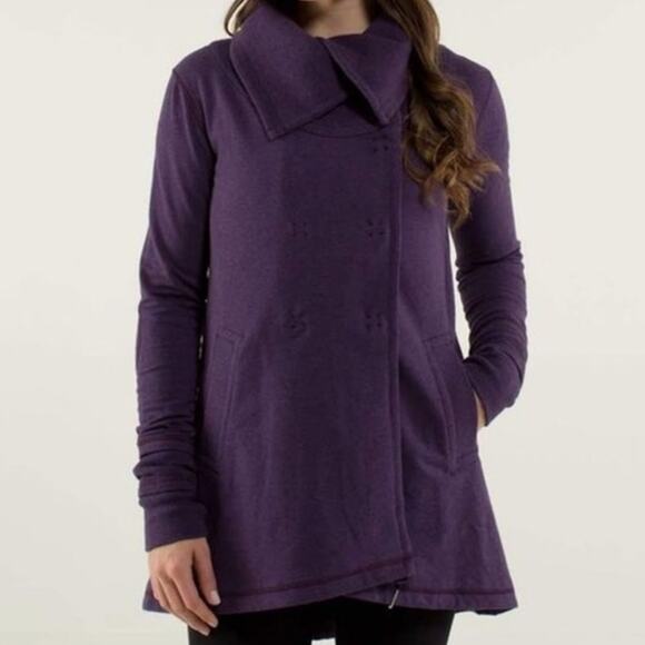 Lululemon Gratitude Wrap Purple Heathered Deep Zinfandel Jacket Size 2 - Picture 1 of 10